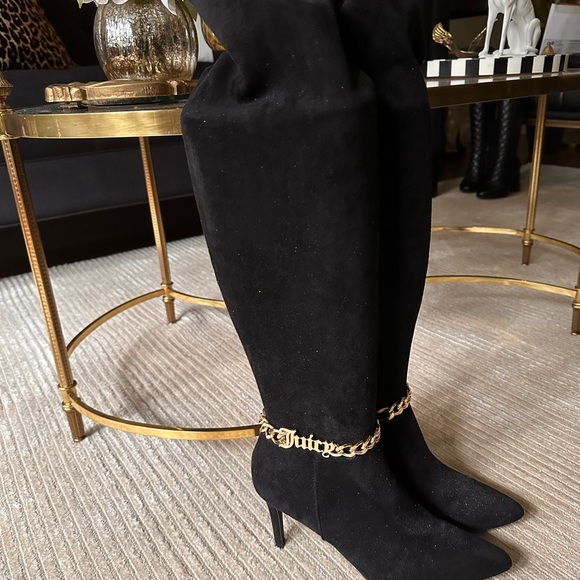 Women’s high over knee faux suede boots - Picture 2 of 6